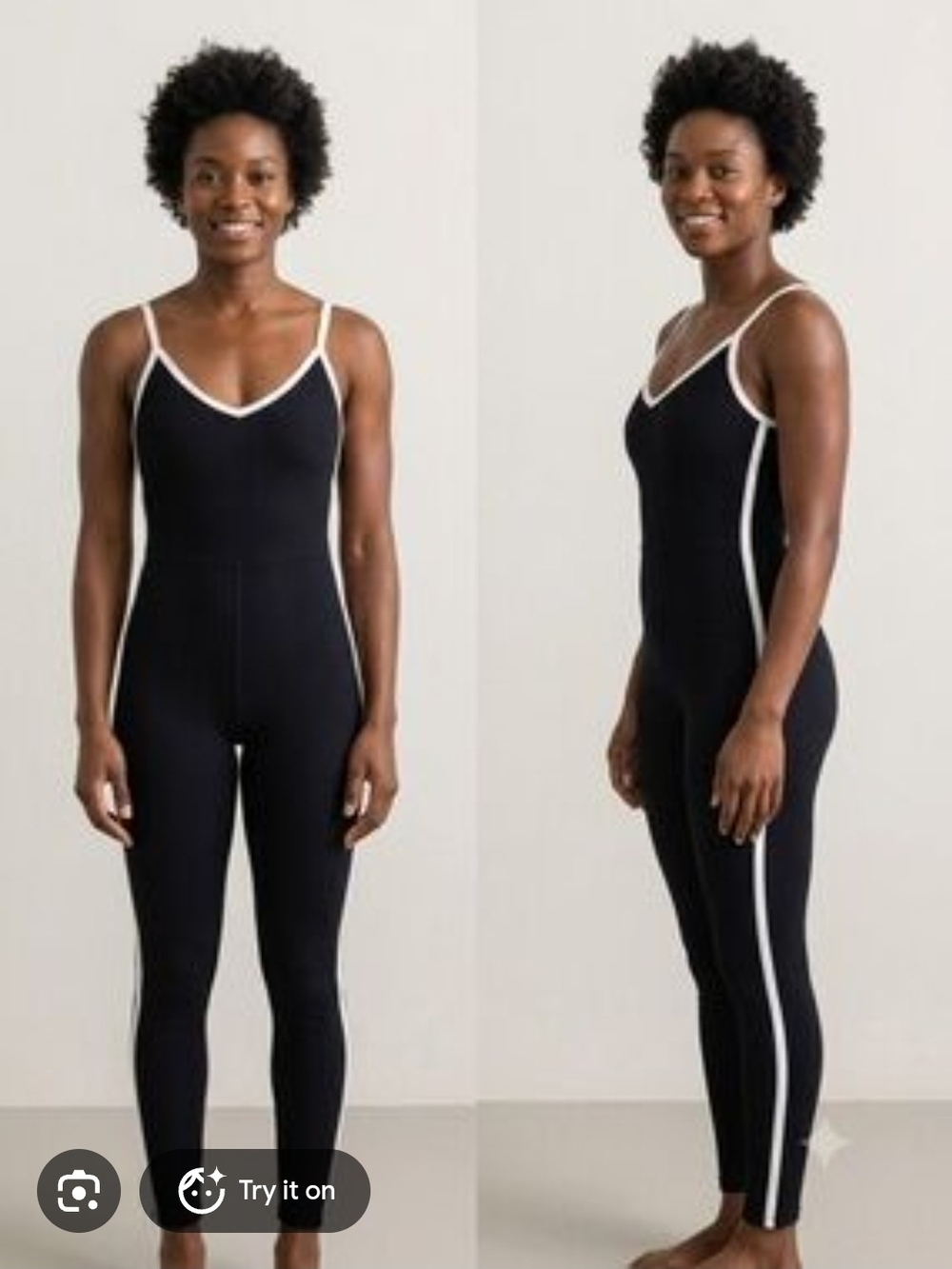 WILO the Label Women’s Black Active sleeveless Ribbed Jumpsuit W Contrast Trim M